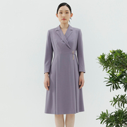戴布拉芬品牌秋季职业装气质连衣裙长袖修身正式场合西装裙