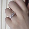 DIY配件 S925纯银时尚多珠戒指空托珍珠指环开口戒圈配4-5mm圆珠