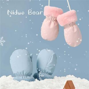 尼多熊2024儿童手套宝宝加绒手套男女孩三防面料手套婴儿手套冬天