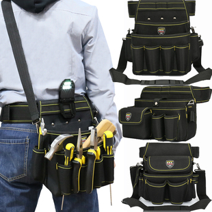 法斯特带盖斜挎腰包多功能帆布大号，腰挂包工具包便携维修电工腰包