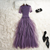 香芋小高级感独特别致法式网纱礼服裙子，很仙的连衣裙紫色沙滩裙