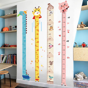 墙纸自粘儿童房间装饰身高墙贴卡通小孩宝宝测量尺，身高贴纸可移除