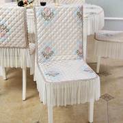 椭圆形餐桌椅子套罩2021一体坐垫，家用通用连体餐桌布椅套套装