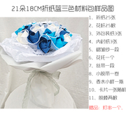 21朵川崎玫瑰折纸花束材料包手工玫瑰花束diy材料，包自制(包自制)纸花束