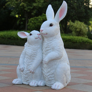定制花园兔子摆件大号，落地园林景观兔子，装饰花园庭院大白兔玻璃钢