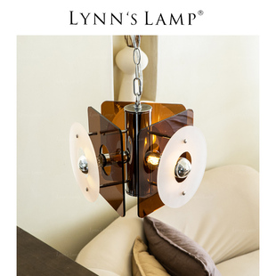 lynn's立意，包豪斯bahaus餐厅吊灯咖啡色，三头北欧卧室亚克力灯具