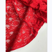重磅大红色蕾丝面料股线镂空大花，刺绣花边连衣裙，新娘旗袍礼服布料