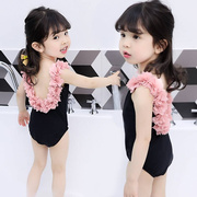 女童泳衣网红2022比基尼三件套儿童3女孩4岁走秀游泳服装可爱裙式
