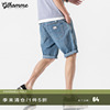 夏季男士牛仔短裤，潮流宽松直筒休闲百搭薄款浅色，五分裤潮牌