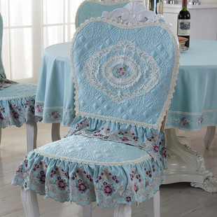 欧式刺绣餐桌布椅垫椅背椅套套装，茶几桌布布艺，桌垫圆桌台布坐垫子