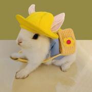 宠物兔子衣服兔兔猫咪垂耳兔装饰品服饰外出照牵引绳