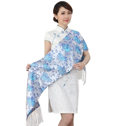 南京云锦围巾中国风传统特色，手工艺刺绣送老外，礼物妇女节礼物