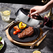 西餐铁板烧铁板长方形牛排盘铁板烧盘烧烤盘子铁板烧烤盘商用家用