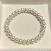 海南天然珍珠手链天然淡水珍珠，手串7-8mm强光珍珠手链送女友礼物