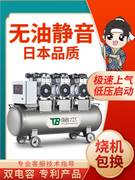空压机工业级380V静音无油空气压缩机电动喷漆汽修高压打气泵单相