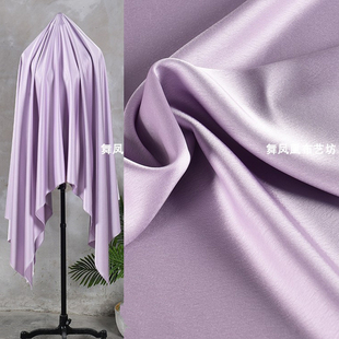淡紫色光泽感双面醋酸缎面料细腻丝滑赛真丝绸缎裙子吊带礼服布料
