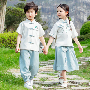 儿 童汉服夏装中国风国学唐装毕业六一表演出服装幼儿园园服合唱