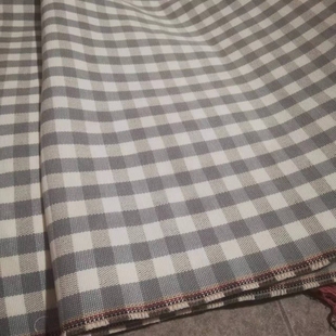 上新多种幅宽加厚纯棉老粗布四季毯布料格子床单沙发巾面料可