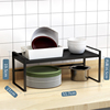 厨房台面置物架分层橱柜收纳架，桌面调味料双层储物架子，可伸缩锅架