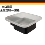 出口德国黑色304不锈钢肥皂，碟浴室香皂，架套装卫生间玻璃皂碟方形