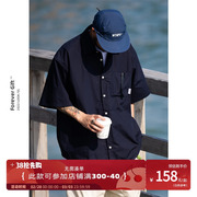 shoga夏季日系短袖衬衫，男女cityboy宽松工装，休闲半袖衬衣外套潮
