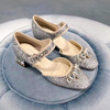 高级感法式亮片水钻，玛丽珍鞋公主，水晶鞋2023夏季凉鞋仙女鞋子