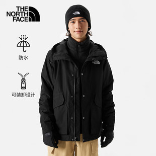 thenorthface北面冲锋衣男款，三合一抓绒衣，摇粒绒内胆防水外套