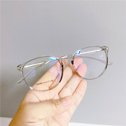 复古眼镜框TR90可配近视男女款轻眼睛架韩版潮圆脸中框全框黑色