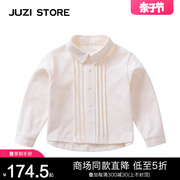 JUZI STORE童装春秋细腻粗针塔克装饰长袖衬衫男女童1134008