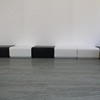 黑白棋子拼接沙发定制 创意矮皮凳 轻奢直排换鞋凳白色皮艺茶几凳