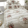 韩版床裙式春夏季全棉四件套蕾丝，花边纯棉碎花公主风1.8m床上用品