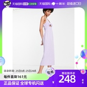 香港直邮潮奢asos女士设计长筒，结构感前扭纹紧身胸衣淡紫色中长