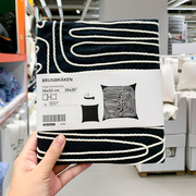 IKEA宜家 布鲁莱 垫套靠垫套客厅沙发抱枕套 50x50cm方形黑白简约