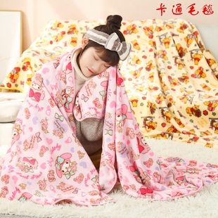 日式卡通珊瑚绒毛毯空调毯夏季单人午睡盖毯冬季加厚被子保暖毯子