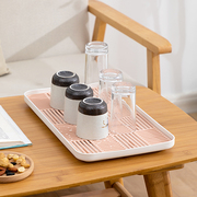 茶盘茶杯茶具托盘，家用简约沥水干泡盘现代小型储水塑料放水杯托盘
