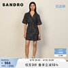 SANDRO Outlet女装法式淑女风粗花呢短袖西装领连衣裙SFPRO02051