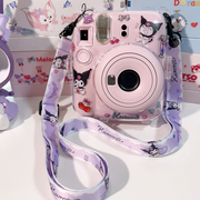 富士拍立得保护壳mini1211987+透明相机套可爱女斜跨背带绳子