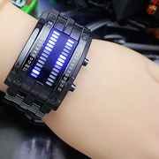 炫酷男孩LED蓝光手表学生时尚电子表男女腕表情侣对表