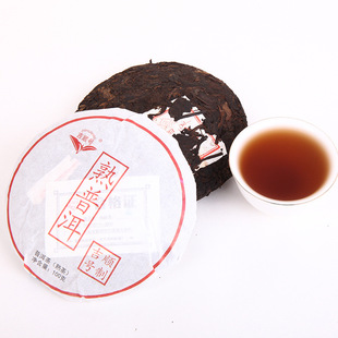 云南特产醇香细腻普洱茶熟茶100g云南七子饼清爽熟普普洱茶叶  76