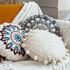 摩洛哥民族风手工刺绣圆形抱枕套客厅沙发靠垫圆球印度装饰靠枕