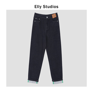 【爱莉Elly Studios】2021时尚磨毛牛仔裤