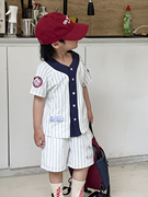 短袖童装 中大童 男童宝宝 棒球服衫两件套装 休闲洋气儿童 夏季