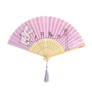 日式和风布艺折扇可爱卡通，学生便携夏季日，k用m扇子少女心折叠小扇