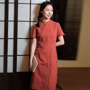 21cxc-243锦照芙蓉前世今生复古轻中式高考中考，送考红色旗袍