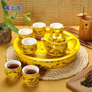 功夫茶具套装家用青花瓷整套景德镇双层陶瓷茶台茶盘茶壶茶杯