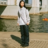 ignunt日系中性条纹长袖衬衫女设计感小众复古宽松韩版上衣外套