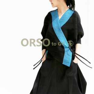 orso设计师原创女装褶皱，系带上衣唐装女复古开衫宽松大码