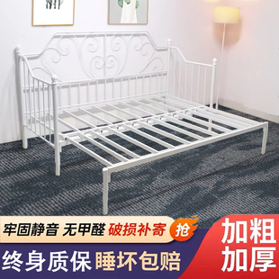 铁艺沙发床伸缩床两用抽拉小户型家用折叠客厅推拉床欧式坐卧铁架