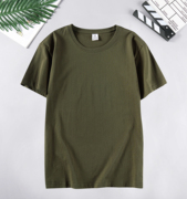 军绿色短袖t恤迷彩纯棉男女宽松休闲夏季工作服上衣定制刺绣印图