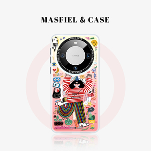 MASFIEL × 抓住快乐联名适用华为Mate60Pro手机壳磁吸支架mate50/40保护套30女款P60全包P40防摔P50卡通新年